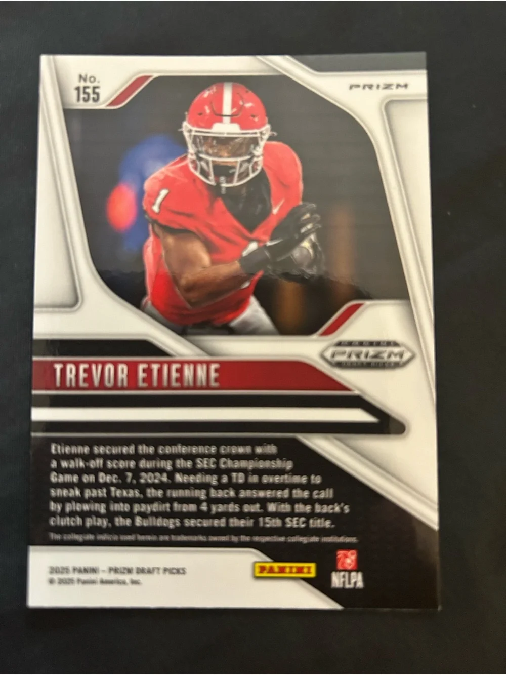 Panini Prizm Trevor Etienne Gold and Red RC Card
